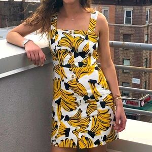 Farm Rio Tank Mini Banana Print Dress